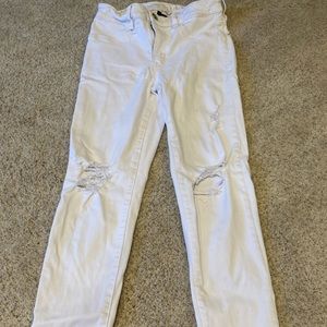 American Eagle White Ripped Jeans